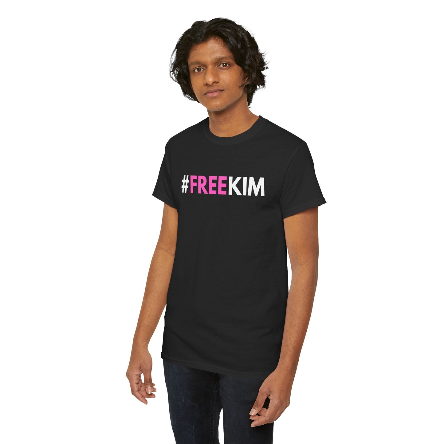 FREE KIM Black/Grey Unisex Heavy Cotton Tee #FREEKIM