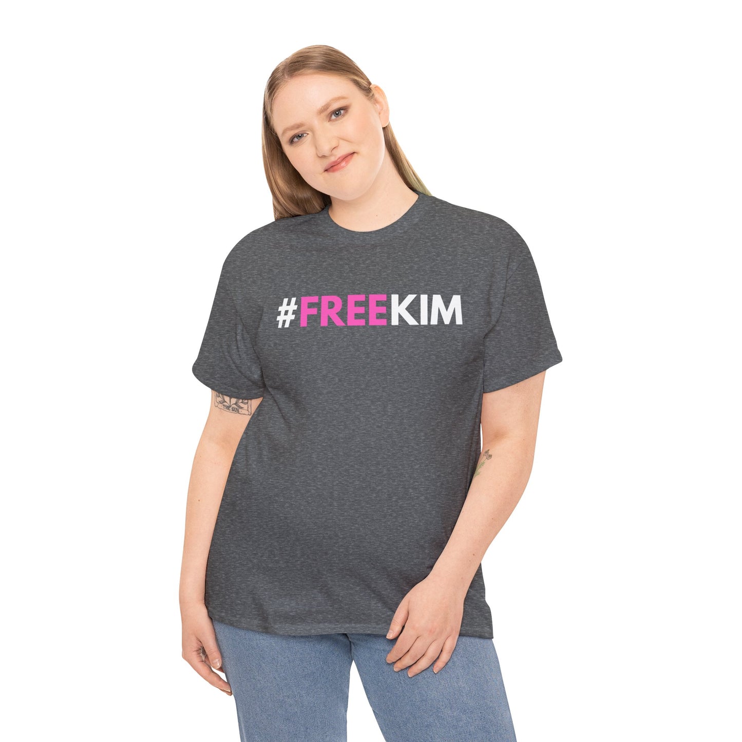 FREE KIM Black/Grey Unisex Heavy Cotton Tee #FREEKIM