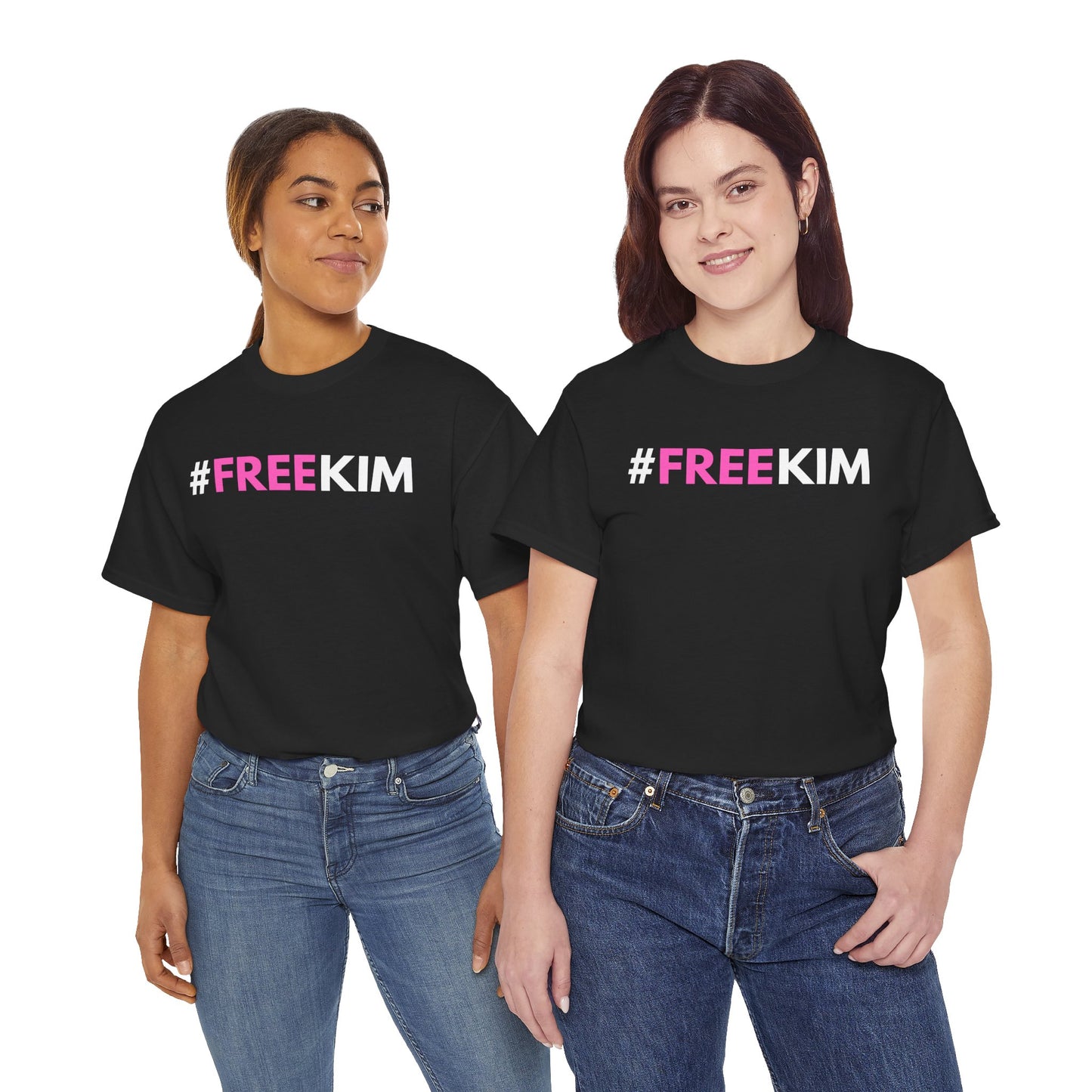FREE KIM Black/Grey Unisex Heavy Cotton Tee #FREEKIM