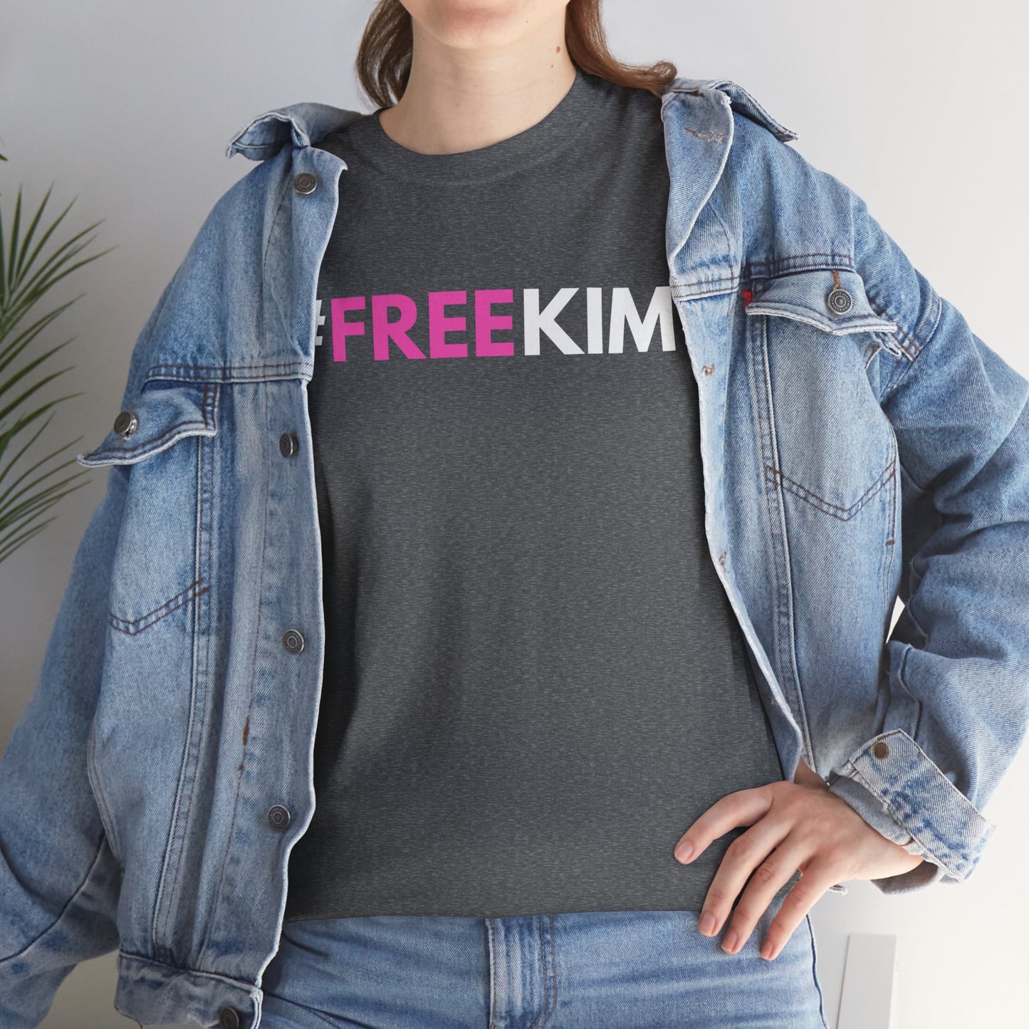 FREE KIM Black/Grey Unisex Heavy Cotton Tee #FREEKIM