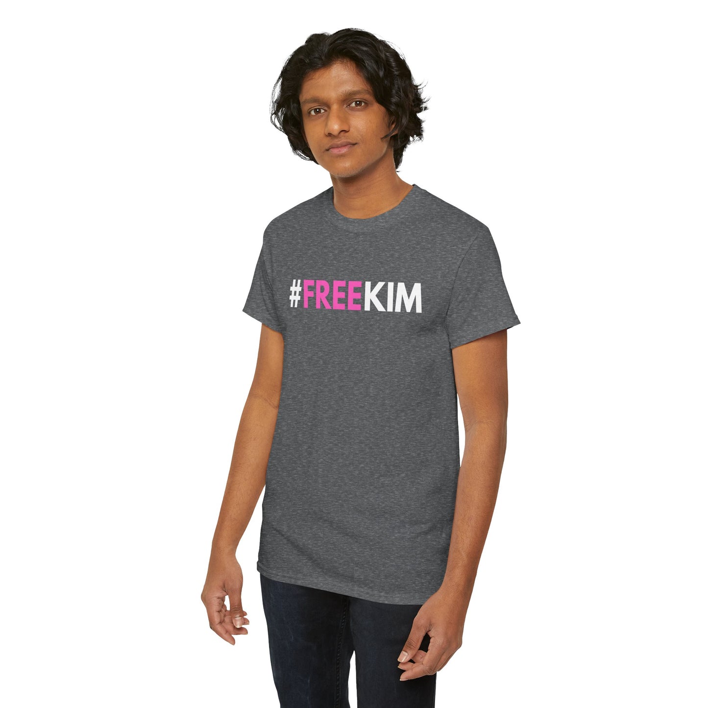 FREE KIM Black/Grey Unisex Heavy Cotton Tee #FREEKIM