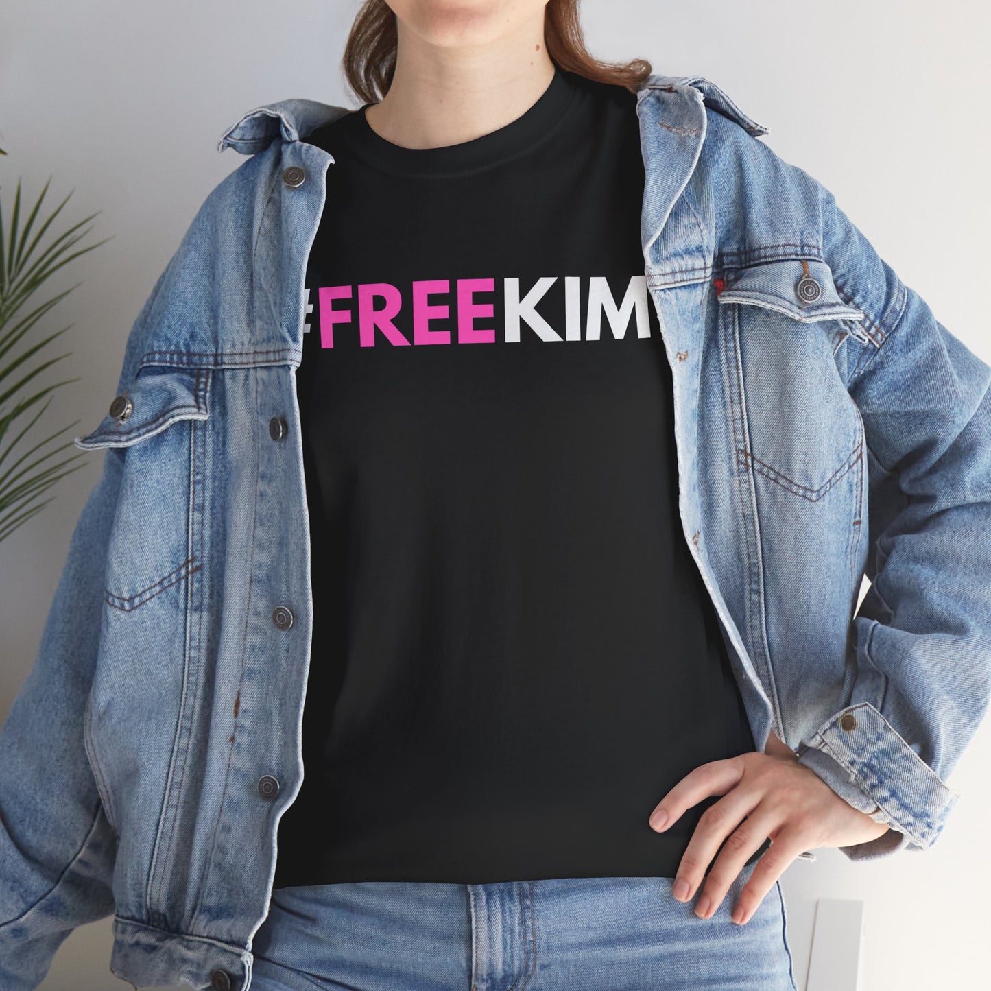 FREE KIM Black/Grey Unisex Heavy Cotton Tee #FREEKIM